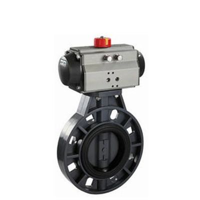 UPVC کنترل جریان آب دریچه پروانه پنوماتیک DN100 4 اینچ Wafer دریچه پروانه