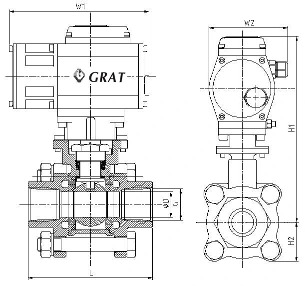 AC110V اتوماتیک الکتریکی شیر توپ بالا کارایی SS304 3PC DN15 با اتصال BSPT رشته 1