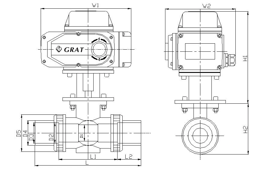 AC220V دمای طبیعی موتورهای PVC Valve Ball Actuator Pn16 IP67 1